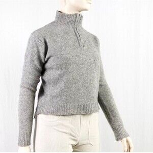 Brandy Melville Natalie 1/4 Zip Sweater Wool Blend Soft Crop Women’s beige sz S